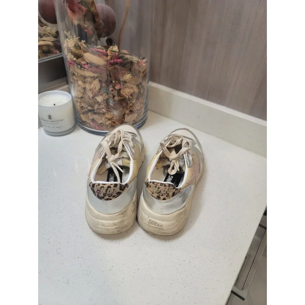Golden Goose Silver, Cream & Pink Women's Athletic Sneakers - Picture 3 of 10